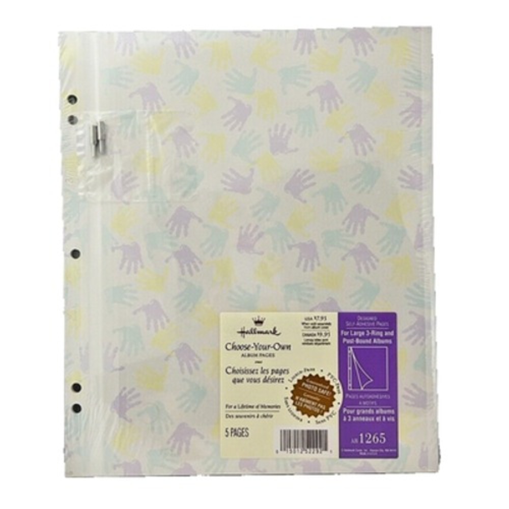 Hallmark Handprint Design Self-Adhesive 5 Pages 3-Ring &‎ Post-Bound AR1265 New